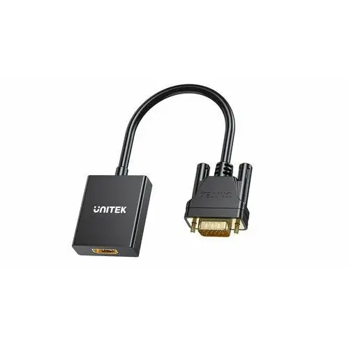 Unitek adapter vga na hdmi fullhd czarny 15cm