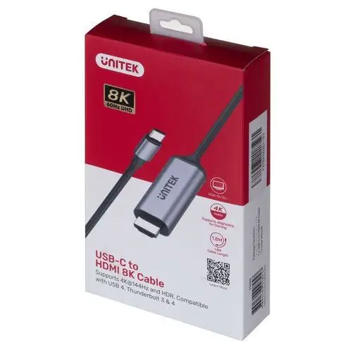 UNITEK KABEL ADAPTER USB-C - HDMI 2.1 8K 60HZ 1,8M