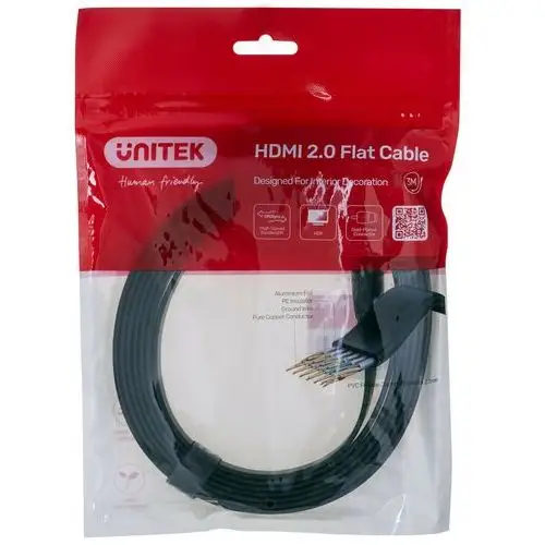 UNITEK KABEL HDMI 2.0 4K60HZ,PŁASKI,3M,C11063BK-3M, C11063BK-3M