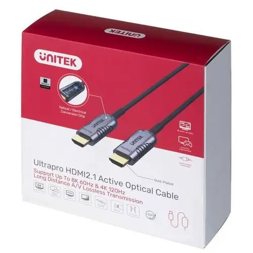 UNITEK KABEL HDMI OPTYCZNY 2.1 AOC,8K, 4K120HZ,15M, C11029DGY