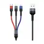 USAMS Kabel pleciony U26 3w1 0.35m 2A Fast Charge (lightning/microUSB/USB-C) SJ410USB01 (US-SJ410), SJ410USB01 Sklep on-line