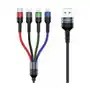 USAMS Kabel pleciony U26 4w1 0.35m 2A Fast Charge (2xlightning/microUSB/USB-C) SJ411USB01 (US-SJ411) Sklep on-line