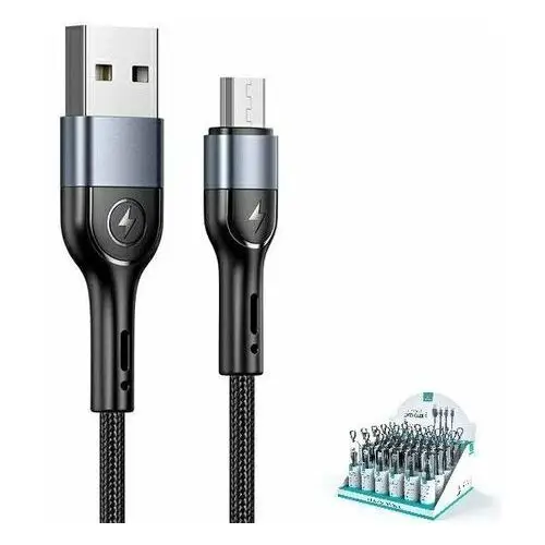 USAMS Kabel pleciony U55 2A micro USB for set U55 czarny/black 1m SJ450ZJ01 (US-SJ450)
