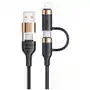 USAMS Kabel pleciony U62 2xUSB-C/USB-A /lightning 1,2m PD Fast Charge czarny/black SJ483USB01 (US-SJ483) Sklep on-line