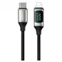 USAMS Kabel pleciony U78 USB-C na Lightning LED 1.2m 20W PD Fast Charge biały/white SJ545USB02 (US-SJ545) Sklep on-line