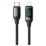 USAMS Kabel pleciony U78 USB-C na Lightning LED 1.2m 20W PD Fast Charge czarny/black SJ545USB01 (US-SJ545) Sklep on-line