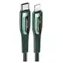 USAMS Kabel pleciony USB-C na Lightning Smart Power-off 20W PD Cable1.2m ciemny zielony/dark green SJ518USB02 (US-SJ518) Sklep on-line