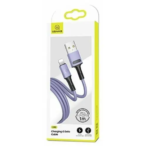Usams kabel u52 lightning 2a fast charge 1m purpurowy/purple sj434usb04 (us-sj434)