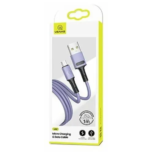 Usams kabel u52 microusb 2a fast charge 1m purpurowy/purple sj435usb04 (us-sj435)