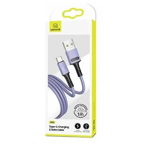 USAMS Kabel U52 USB-C 2A Fast Charge 1m purpurowy/purple SJ436USB04 (US-SJ436)
