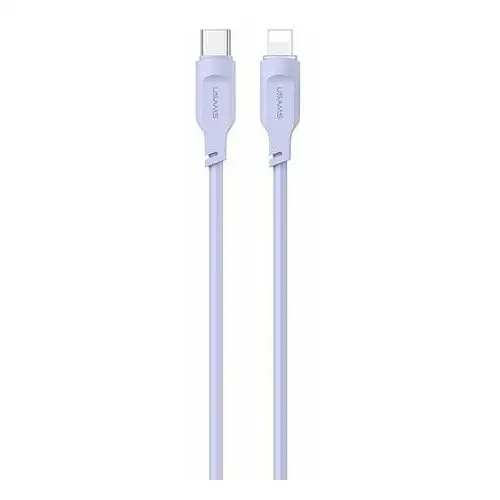 Usams kabel usb-c na lightning pd fast charging 1,2m 20w lithe series purpurowy/purple sj566usb03 (us-sj566)
