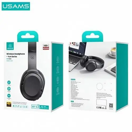 USAMS Słuchawki Bluetooth 5.3 nauszne Yun Series YG23 Czarne