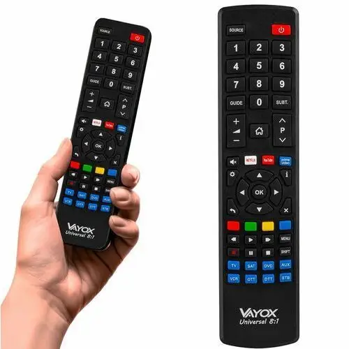 Pilot uniwersalny va0141 8w1 do tv dekodera tunera dvd zasięg 10m Vayox