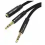 Vention , kabel mini jack 3.5 mm, żeński) do 2x mini jack 3.5 mm, męski) bblbf 1m, czarny Sklep on-line