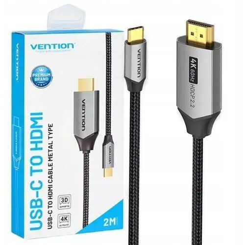 Vention Kabel Przewód Usb-c Adapter Usb C Hdmi Uhd 4K 60HZ Thunderbolt 2M