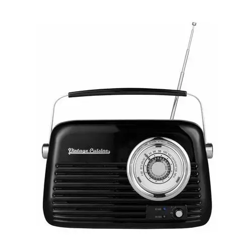 Retro Radio Chrom Z Głośnikiem Bluetooth Vintage Cuisine - Czarne