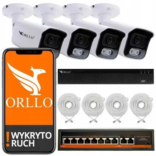 Zestaw do Monitoringu 4 Kamery Ip Poe Sensor Sony 5Mpix Orllo Poeset 4