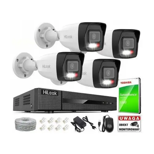 Zestaw do Monitoringu 4MPx Hilook Hikvision PoE 4 Kamery IPCAM-B4-30DL