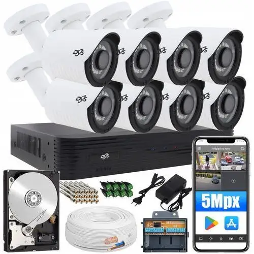 Zestaw do monitoringu 8 kamer 5Mpx aplikacja 1TB