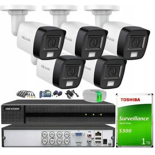 Zestaw do Monitoringu 8MPx HiLook Hikvision 5 kamer 4K Dual Light Ahd Tvi