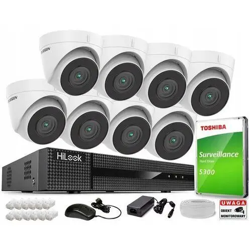 Zestaw do Monitoringu 8x Kamera Ip IPCAM-T4 4Mpx 2K Hikvision IP67 Dysk 2TB