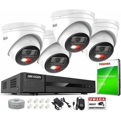 Zestaw do Monitoringu Ip 4MPx 4 Kamery IPCAM-T4-30DL HiLook By Hikvision