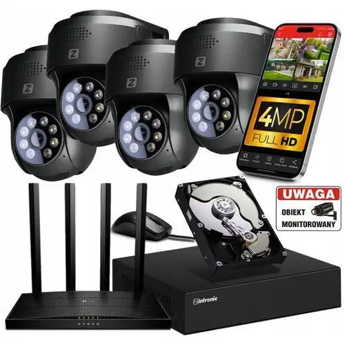 Zestaw do Monitoringu Ip WiFi 4 Kamery P4 Dark WiFi 4MPx