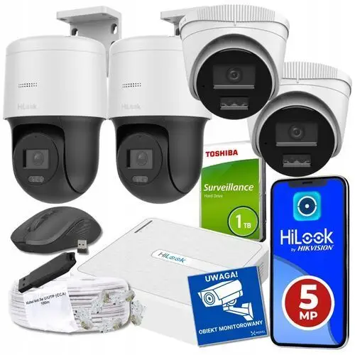 Zestaw do monitoringu na 4 kamery kamera obrotowa 4MPx HiLook