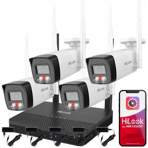 Zestaw do Monitoringu WiFi Zewnętrzny 4 Kamery 4Mpx HiLook Hikvision