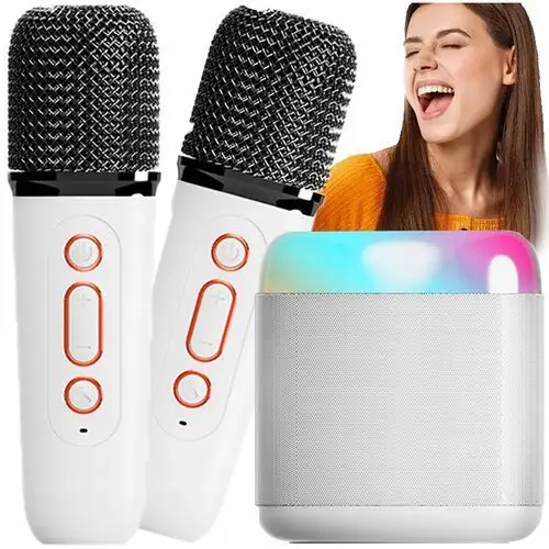 Zestaw Karaoke Led Bluetooth Bezprzewodowy 2 Mikrofony Głośnik Dla Dzieci