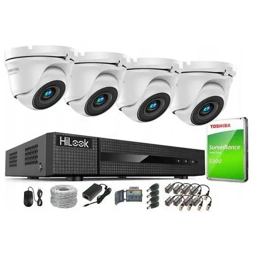 Zestaw Monitoringu 4 Kamery Full Hd IR30 Hikvision Rejestrator HiLook 1TB