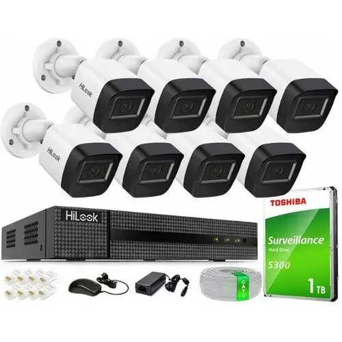 Zestaw Monitoringu Ip 4MPx 2K+ 8 Kamer zewnętrznych PoE HiLook by Hikvision