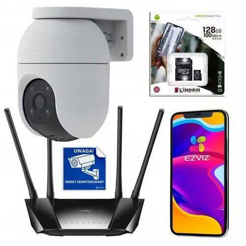 Zestaw monitoringu WiFI Ezviz Podgląd w telefonie 2K+ Kamera obrotowa